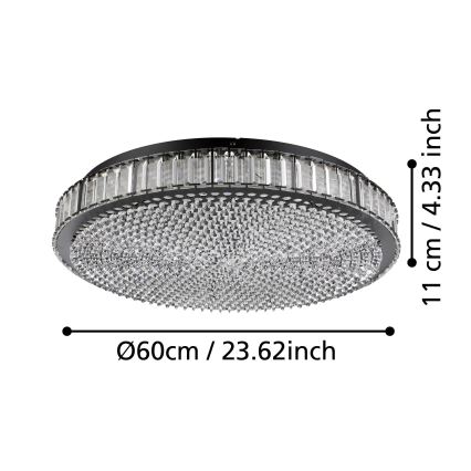 Eglo - LED Aptumšojama griestu lampa LED/52,4W/230V 4000K melna
