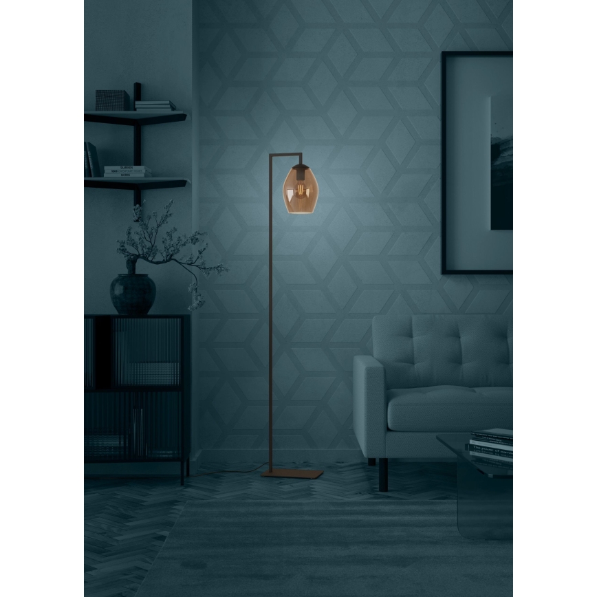 Eglo - Grīdas stāvlampa 1xE27/40W/230V brūna