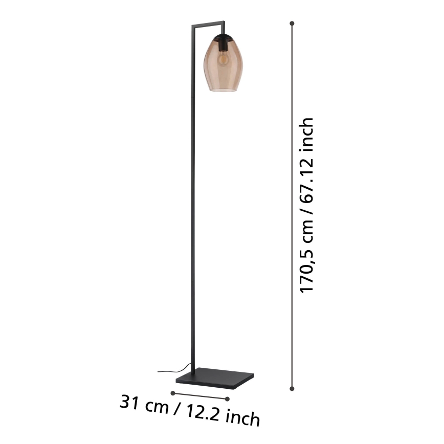 Eglo - Grīdas stāvlampa 1xE27/40W/230V brūna