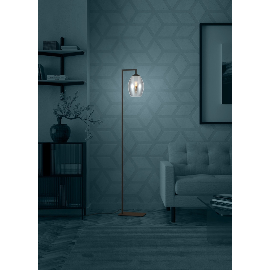 Eglo - Grīdas stāvlampa 1xE27/40W/230V dūmakains