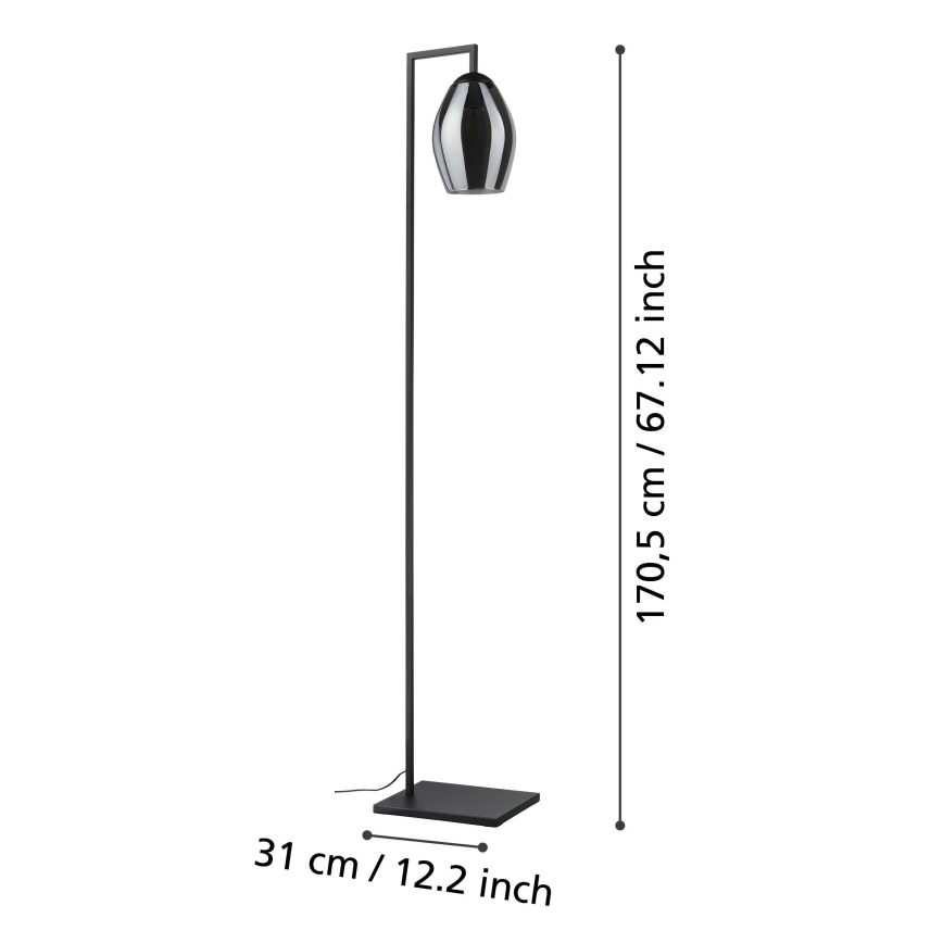 Eglo - Grīdas stāvlampa 1xE27/40W/230V dūmakains
