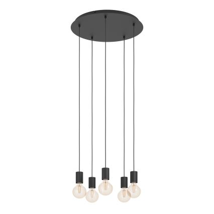 Eglo - Lustra ar auklu 5xE27/40W/230V melna