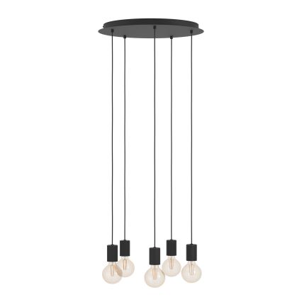 Eglo - Lustra ar auklu 5xE27/40W/230V melna