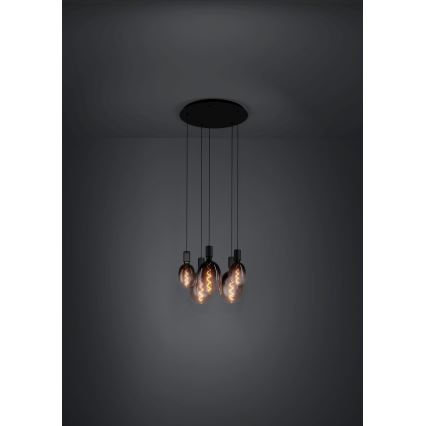Eglo - Lustra ar auklu 5xE27/40W/230V melna