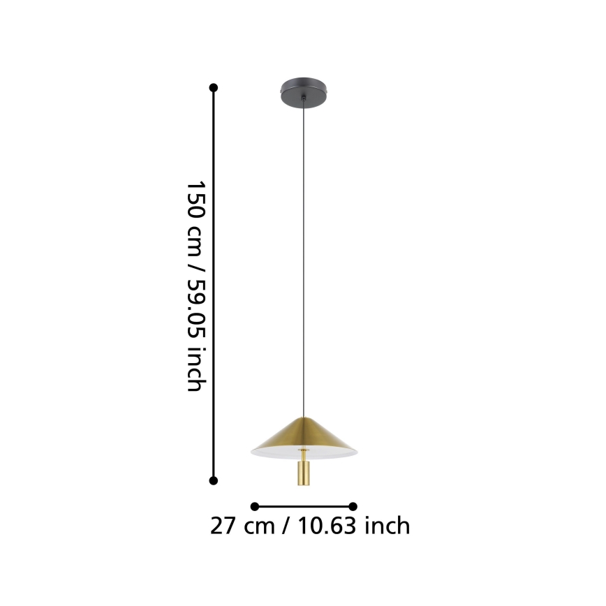 Eglo - LED Lustra ar auklu LED/12W/230V 3000K zelta