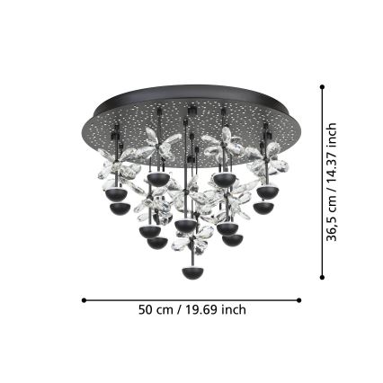Eglo - LED Aptumšojama griestu lampa LED/27W/230V 3000K melna