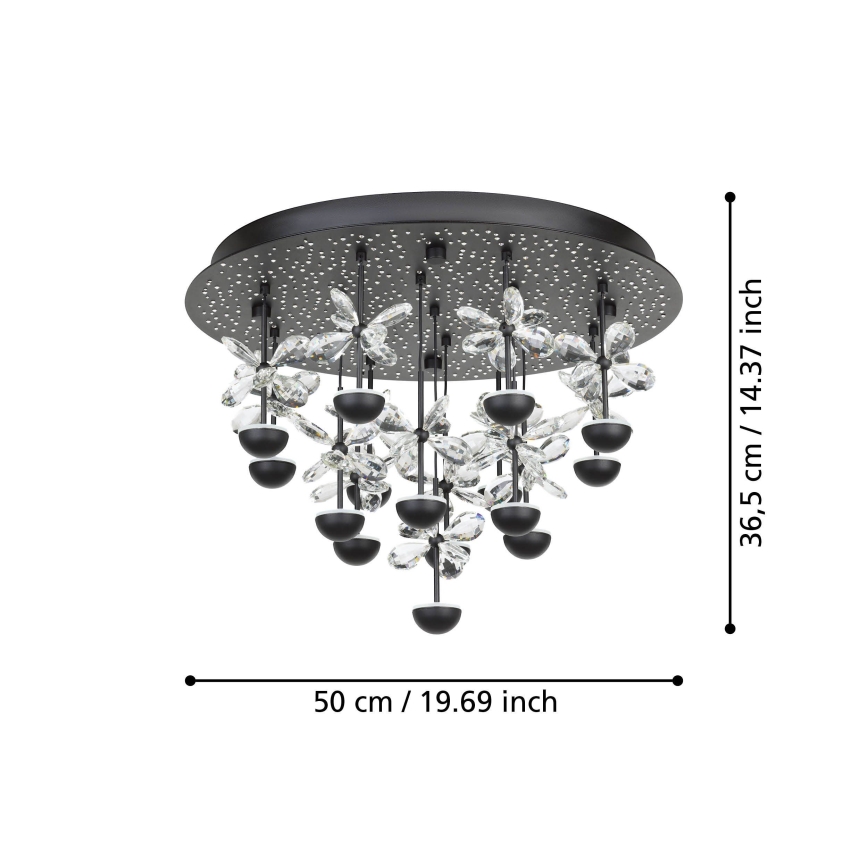 Eglo - LED Aptumšojama griestu lampa LED/27W/230V 3000K melna