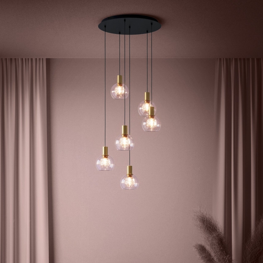 Eglo 390279 - LED Aptumšojama lustra ar auklu 6xLED/5,4W/230V 3000K d. 54 cm zelta