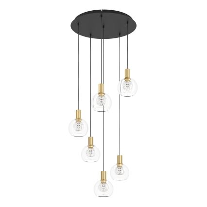 Eglo 390279 - LED Aptumšojama lustra ar auklu 6xLED/5,4W/230V 3000K d. 54 cm zelta