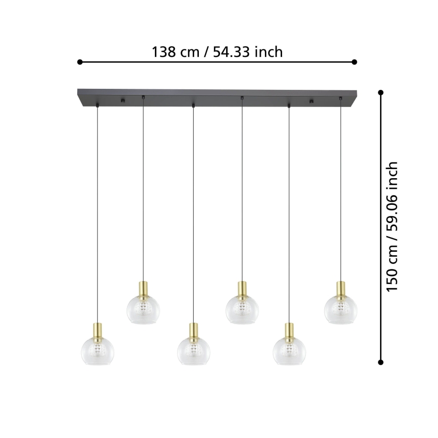 Eglo - LED Aptumšojama lustra ar auklu 6xLED/5,4W/230V 3000K zelta