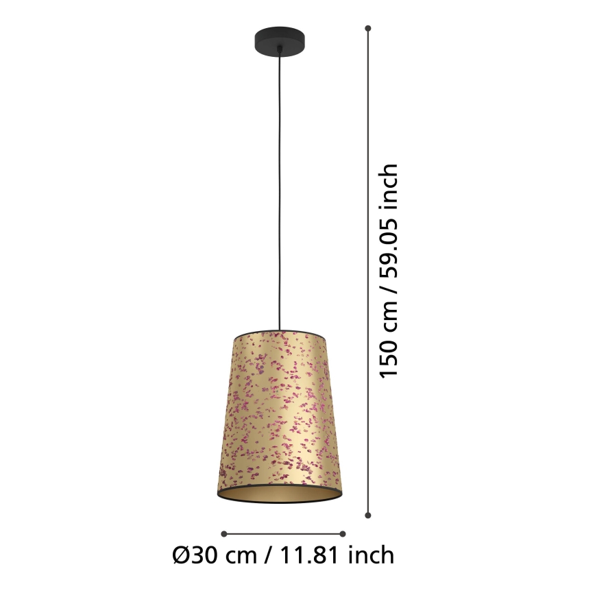 Eglo - Lustra ar auklu 1xE27/25W/230V zelta/rozā