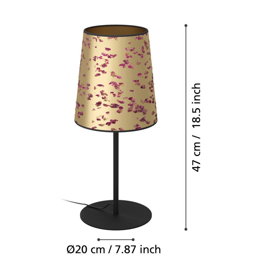 Eglo - Galda lampa 1xE27/25W/230V zelta/rozā