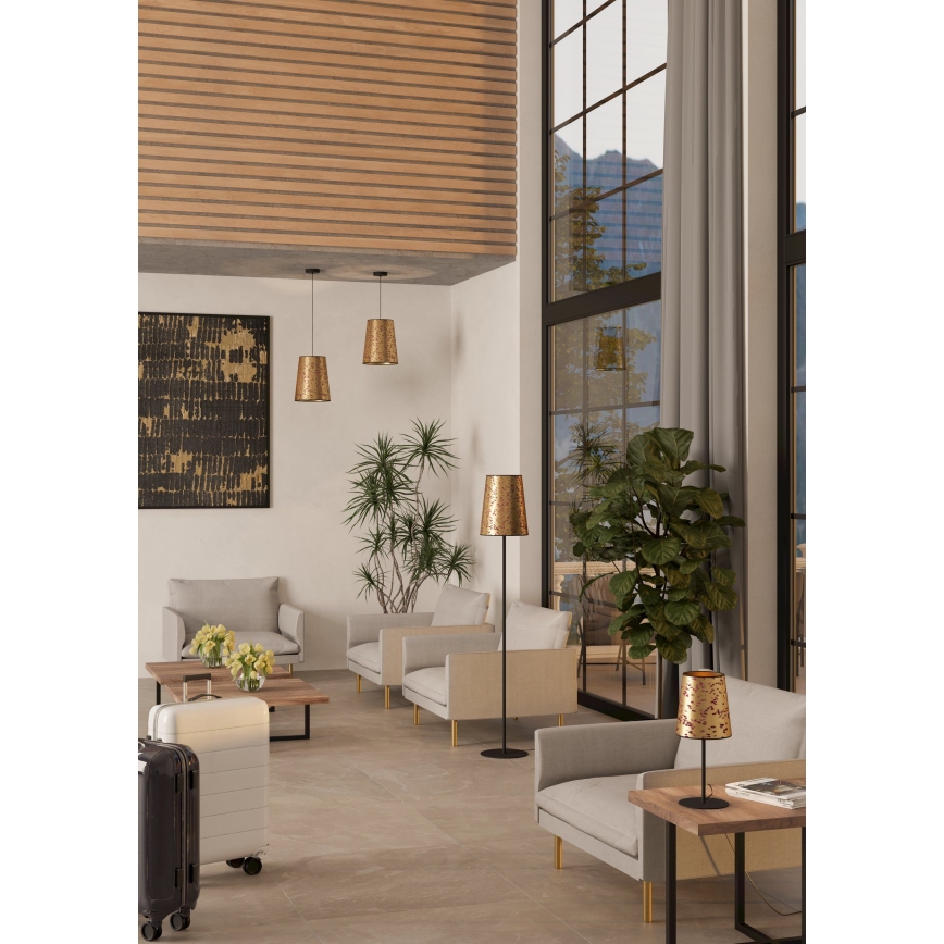 Eglo - Grīdas stāvlampa 1xE27/25W/230V zelta/rozā