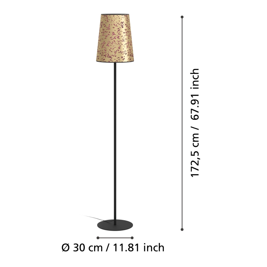 Eglo - Grīdas stāvlampa 1xE27/25W/230V zelta/rozā