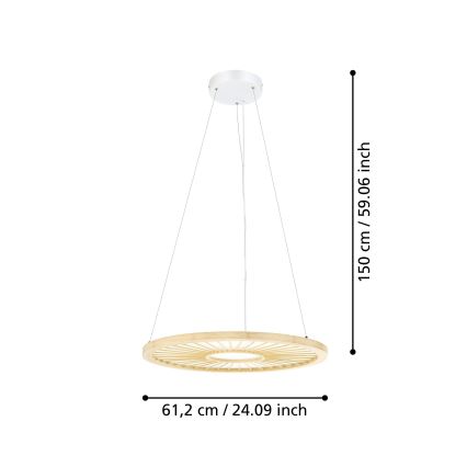 Eglo - LED Aptumšojama lustra ar auklu LED/36W/230V 4000K bēša
