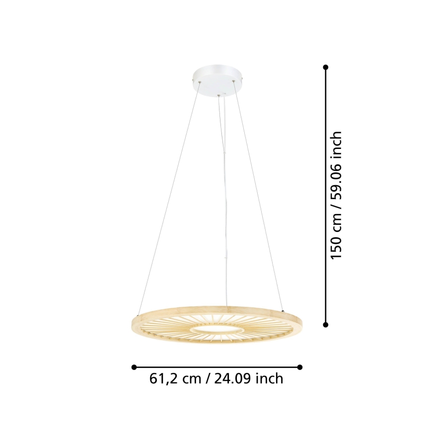 Eglo - LED Aptumšojama lustra ar auklu LED/36W/230V 4000K bēša