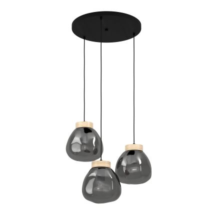 Eglo - Lustra ar auklu 3xE27/40W/230V dūmakains