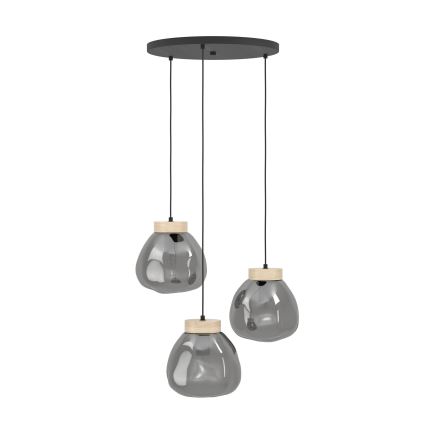Eglo - Lustra ar auklu 3xE27/40W/230V dūmakains