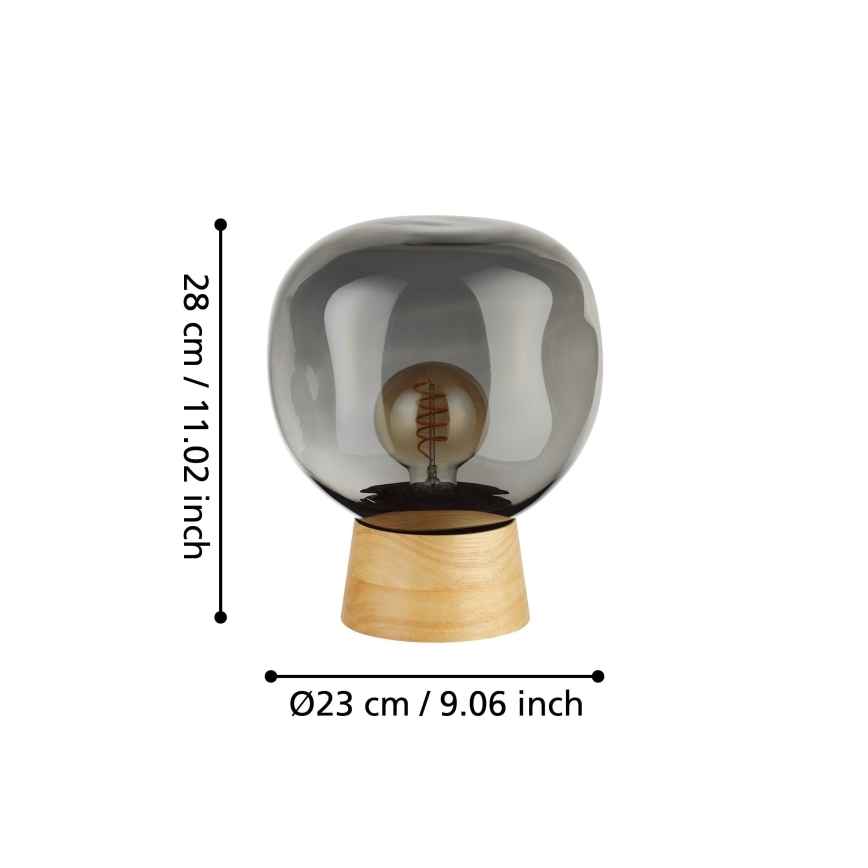 Eglo - Galda lampa 1xE27/40W/230V dūmakains