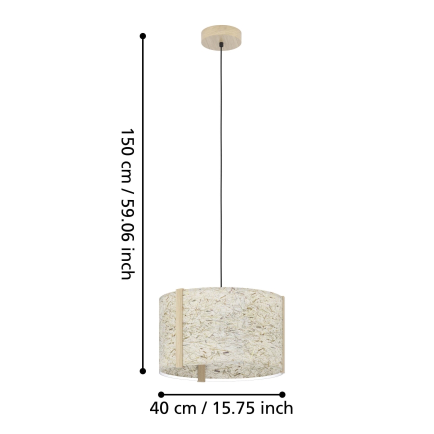 Eglo - Lustra ar auklu 1xE27/25W/230V bēša