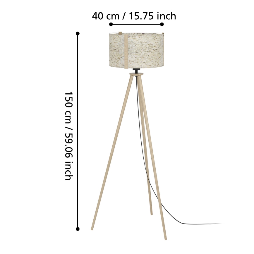 Eglo - Grīdas stāvlampa 1xE27/25W/230V bēša