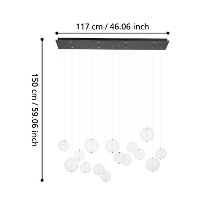 Eglo - LED Aptumšojama lustra ar auklu 8xLED/4,2W/230V 3000K caurspīdīga