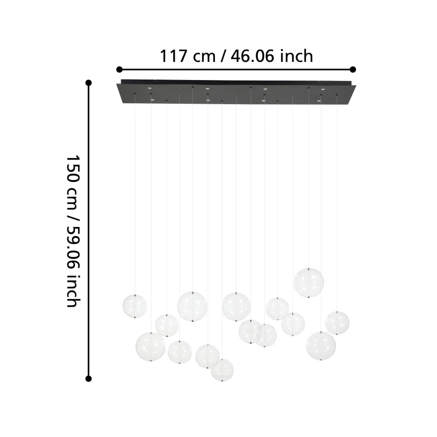 Eglo - LED Aptumšojama lustra ar auklu 8xLED/4,2W/230V 3000K caurspīdīga