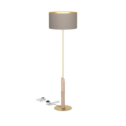 Eglo - Grīdas stāvlampa 1xE27/40W/230V brūna/zelta