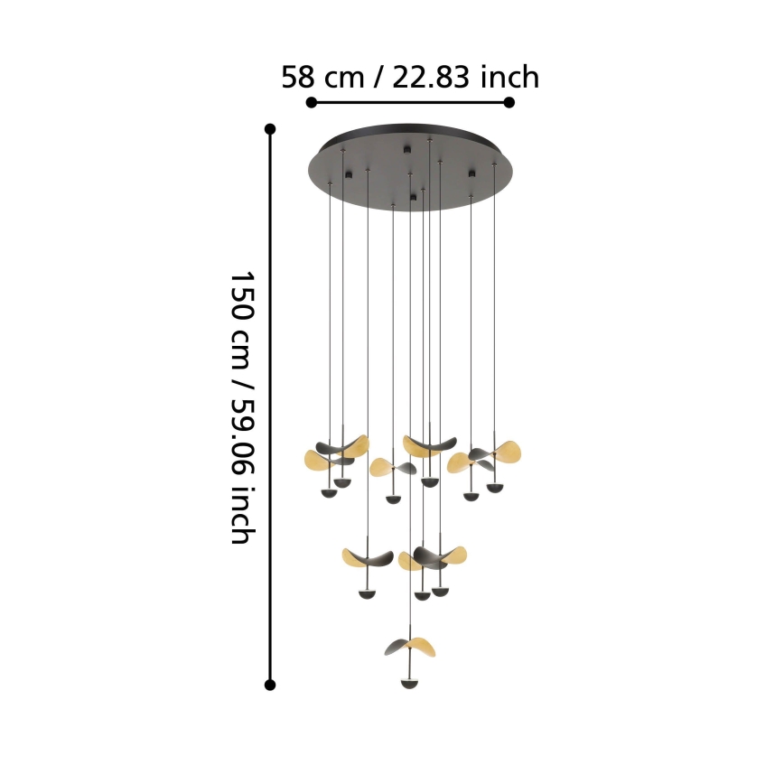 Eglo - LED Aptumšojama lustra ar auklu 10xLED/2,3W/230V 3000K d. 58 cm
