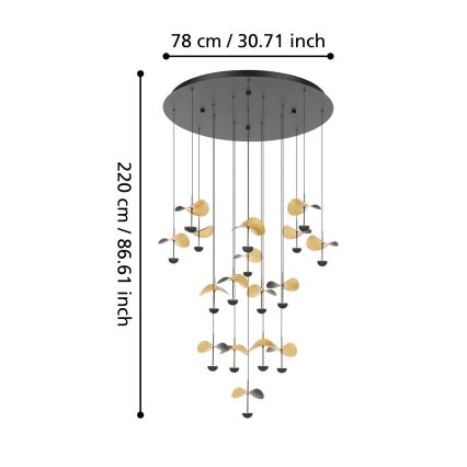 Eglo - LED Aptumšojama lustra ar auklu 17xLED/2,3W/230V 3000K d. 78 cm