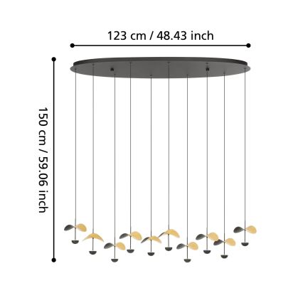 Eglo - LED Aptumšojama lustra ar auklu 10xLED/2,3W/230V 3000K