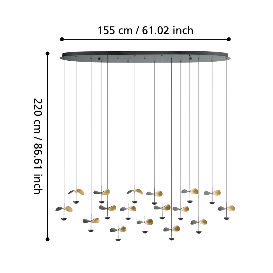 Eglo - LED Aptumšojama lustra ar auklu 17xLED/2,3W/230V 3000K