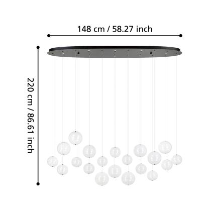 Eglo - LED Aptumšojama lustra ar auklu 8xLED/4,2W/230V 3000K caurspīdīga