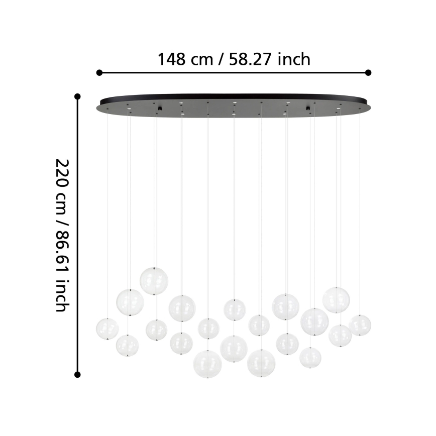 Eglo - LED Aptumšojama lustra ar auklu 8xLED/4,2W/230V 3000K caurspīdīga