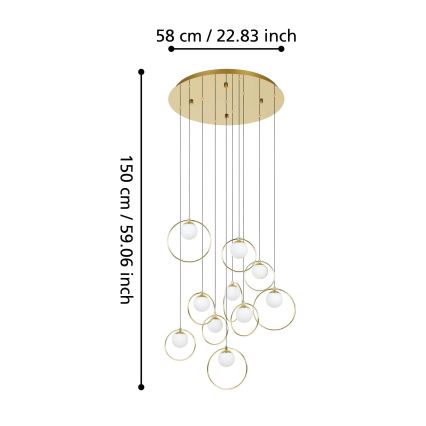 Eglo - LED Aptumšojama lustra ar auklu 10xLED/3W/230V 3000K d. 58 cm zelta