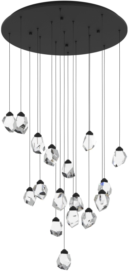 Eglo 390357 - LED Aptumšojama lustra ar auklu SINDICAT 17xLED/3W/230V melna/caurspīdīga
