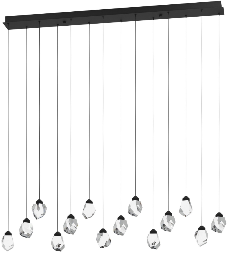 Eglo 390358 - LED Aptumšojama lustra ar auklu SINDICAT 14xLED/3W/230V melna/caurspīdīga