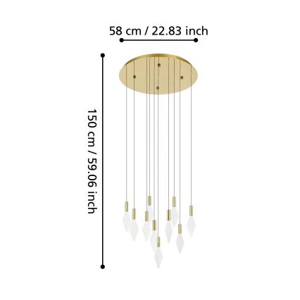 Eglo - LED Aptumšojama lustra ar auklu 10xLED/3W/230V 3000K d. 58 cm zelta