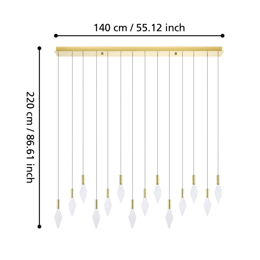 Eglo - LED Aptumšojama lustra ar auklu 14xLED/3,3W/230V 3000K zelta