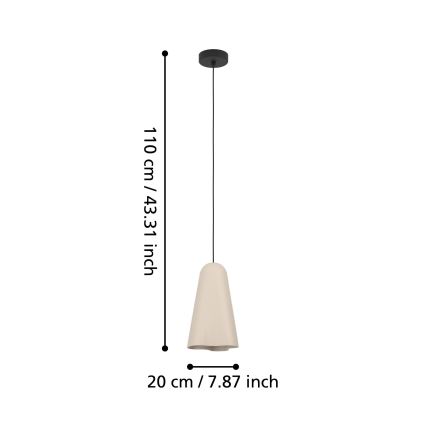 Eglo - Lustra ar auklu 1xE27/40W/230V bēša
