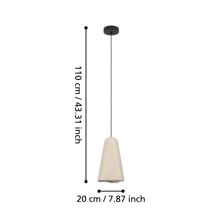 Eglo - Lustra ar auklu 1xE27/40W/230V bēša