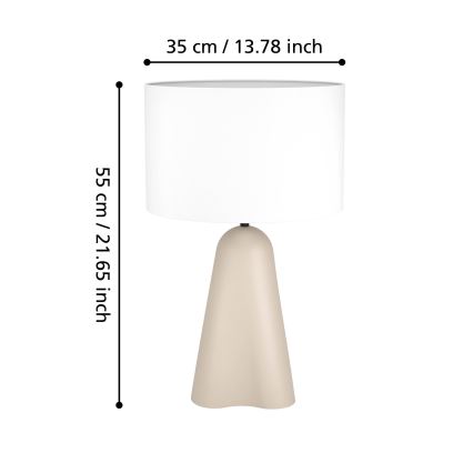 Eglo - Galda lampa 1xE27/40W/230V bēša