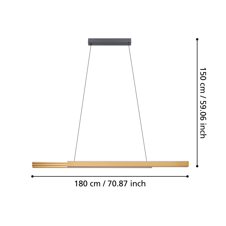 Eglo - LED Aptumšojama lustra ar auklu LED/21W/230V 3000K brūna
