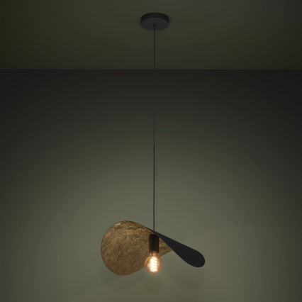 Eglo - Lustra ar auklu 1xE27/40W/230V 53 cm melna/zelta