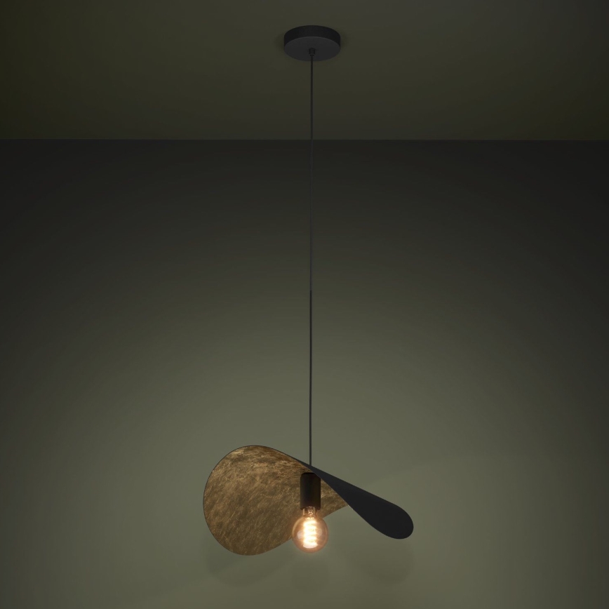 Eglo - Lustra ar auklu 1xE27/40W/230V 53 cm melna/zelta