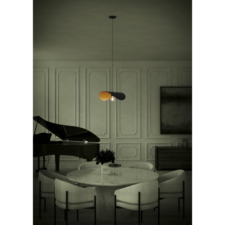 Eglo - Lustra ar auklu 1xE27/40W/230V 53 cm melna/zelta