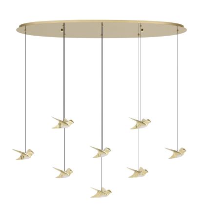 Eglo - LED Aptumšojama lustra ar auklu 8xLED/4,2W/230V 3000K zelta