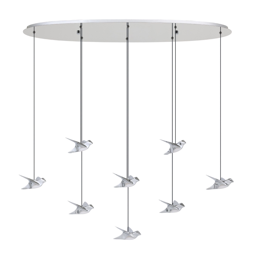 Eglo - LED Aptumšojama lustra ar auklu 8xLED/4,2W/230V 3000K spīdīgi hromēts