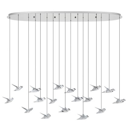 Eglo - LED Aptumšojama lustra ar auklu 17xLED/3W/230V 3000K spīdīgi hromēts