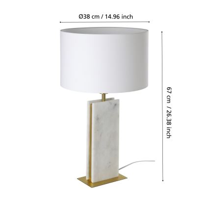 Eglo - Galda lampa 1xE27/40W/230V balta